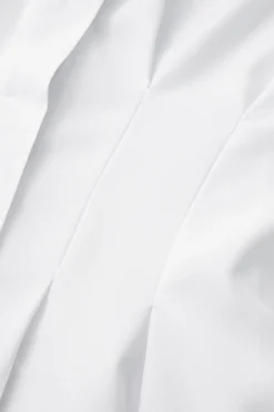 MICAS Long Sleeve Dresses|Mini Dresses-Solid Ruched Long Sleeve Mini Dress WHITE