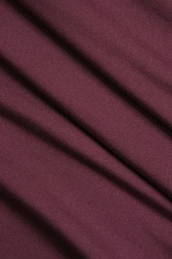 MICAS Long Sleeve Dresses|Maxi Dresses-Solid Ruched Long-Sleeve Maxi Dress BURGUNDY