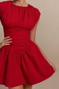 MICAS Mini Dresses-Solid Ruched Mini Dress