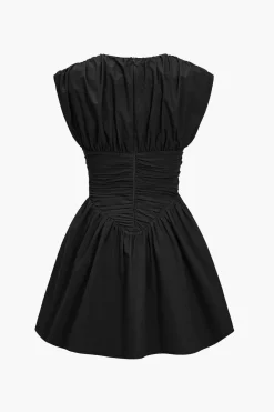 MICAS Mini Dresses-Solid Ruched Mini Dress