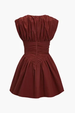 MICAS Mini Dresses-Solid Ruched Mini Dress