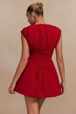 MICAS Mini Dresses-Solid Ruched Mini Dress