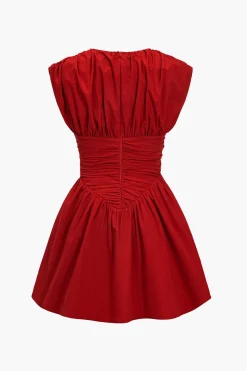 MICAS Mini Dresses-Solid Ruched Mini Dress