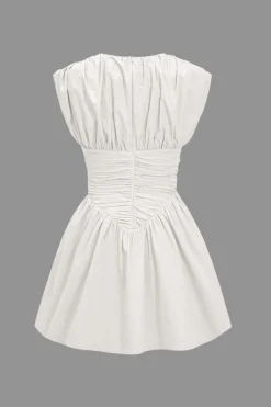 MICAS Mini Dresses-Solid Ruched Mini Dress