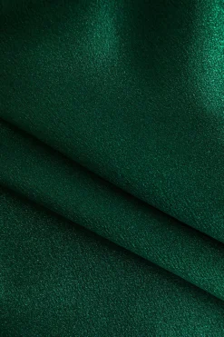 MICAS Long Sleeve Tops|Long Sleeves Tops-Solid Satin Button Tie-Up Long-Sleeve Shirt GREEN