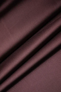 MICAS Maxi Dresses-Solid Satin Lace Trim Tie-Up Maxi Dress COFFEE