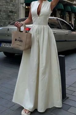 MICAS Maxi Dresses-Solid Slipper Maxi Dress SAGE