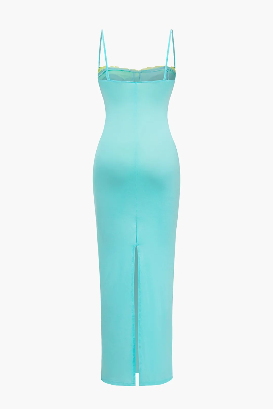 MICAS Maxi Dresses-Solid Slit Color Block Bustier Maxi Dress TIFFANY
