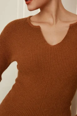 MICAS Knit Sets-Solid Sweater Cut Out Top And Skirt Set