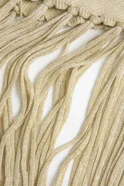 MICAS Knit Dresses-Solid Sweater Fringe Asymmetrical Dress KHAKI