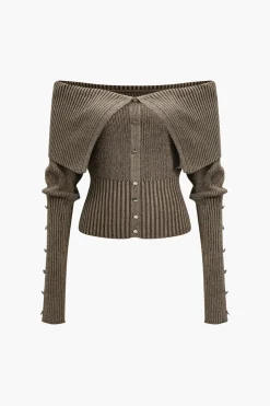 MICAS Knitwear|Knit Tops-Solid Sweater Long-Sleeve Top