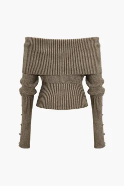 MICAS Knitwear|Knit Tops-Solid Sweater Long-Sleeve Top