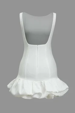 MICAS Mini Dresses-Solid Tank Ruffle Hem Mini Dress