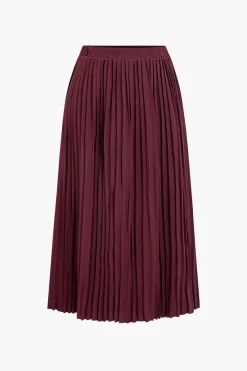 MICAS Skirt Sets-Solid Tank Top And Pleated Skirt Set