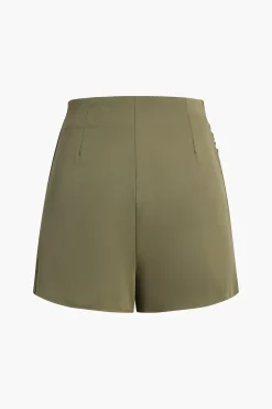 MICAS Shorts-Solid Tie Front Mini Skorts SAGE