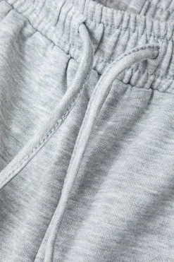 MICAS Pants-Solid Tie Front Shirred Waistband Pocket Drawstring Trousers LIGHT GRAY