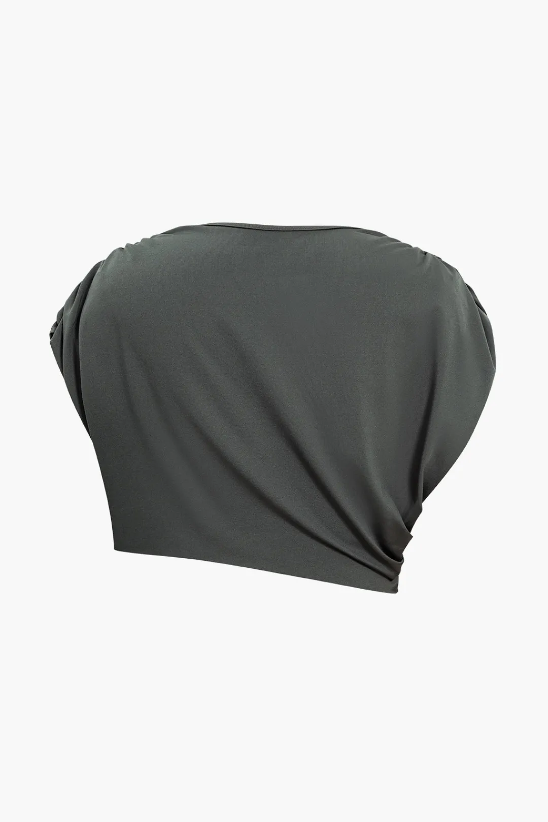 MICAS Pant Sets-Solid Top And Asymmetrical Drawstring Flared Trouser Set