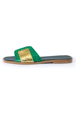 MICAS Shoes|Shoes-Square Toe Slippers GREEN