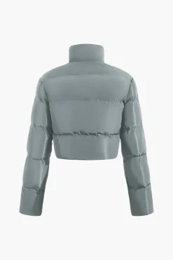 MICAS Outerwear|Outerwear-Stand Collar Cut Out Puffer Jacket