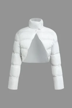 MICAS Outerwear|Outerwear-Stand Collar Cut Out Puffer Jacket
