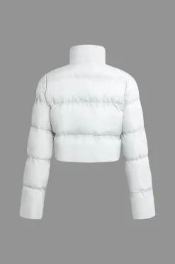 MICAS Outerwear|Outerwear-Stand Collar Cut Out Puffer Jacket