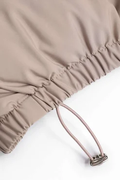 MICAS Outerwear|Outerwear-Stand Collar Zipper Sleeveless Vest KHAKI