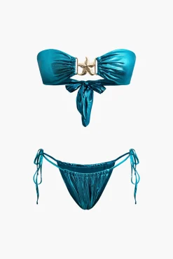 MICAS Swimwear|Vacation Sets-Starfish Decor Knot Ruched Bikini Set