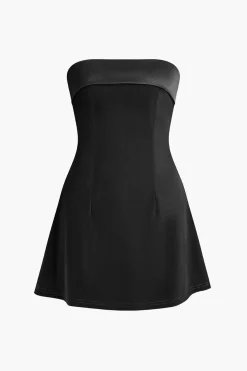 MICAS Mini Dresses-Strapless Mini Dress BLACK