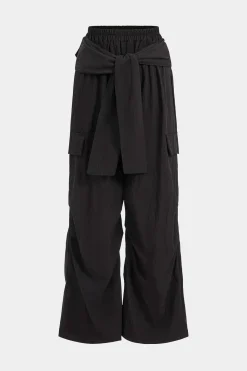 MICAS Pants-Strappy Wide-Leg Trousers BLACK