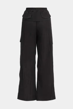 MICAS Pants-Strappy Wide-Leg Trousers BLACK