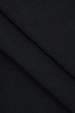 MICAS Knit Tops-Stripe Print Knit Long-Sleeve Top BLACK