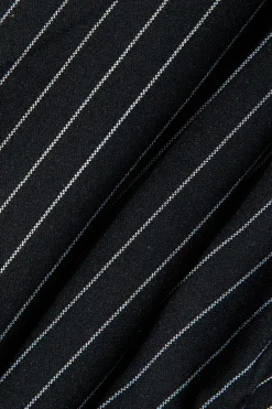 MICAS Skirts-Stripe Print Tie Front Mini Skirt BLACK