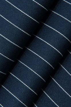 MICAS Mini Dresses-Stripe Print V-Shaped Slit Asymmetrical Strapless Mini Dress ROYAL