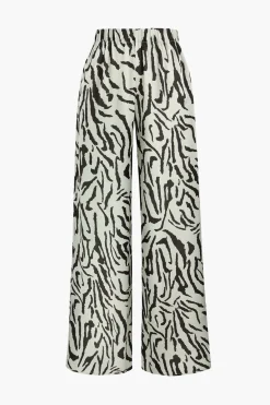 MICAS Pants-Stripe Print Wide Leg Trousers