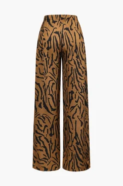 MICAS Pants-Stripe Print Wide Leg Trousers