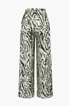 MICAS Pants-Stripe Print Wide Leg Trousers
