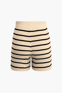 MICAS Short Sets-Striped Knit Sleeveless Vest And Shorts Set
