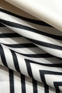 MICAS Accessories-Striped Silk Scarf Contrast Color