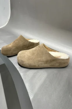 MICAS Shoes|Shoes-Suede Retro Round Toe Flats KHAKI