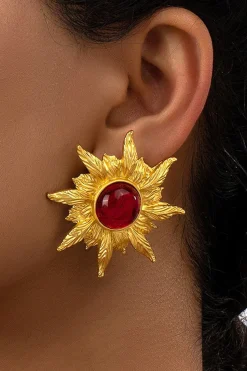 MICAS Earrings|Accessories-Sunflower Aurora Atmosphere Earrings GOLD