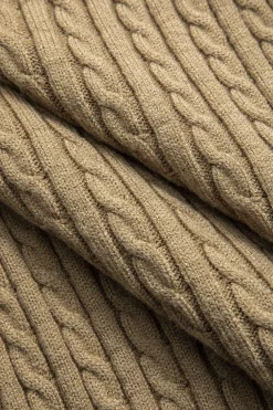 MICAS Knitwear|Knit Dresses-Sweater Button Pocket Short Sleeve Dress TAN