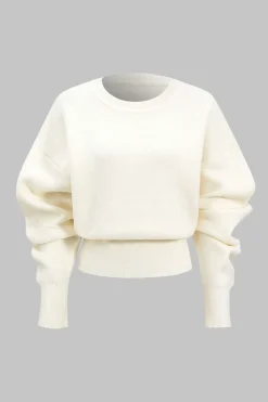 MICAS Knitwear|Knit Tops-Sweater Long-Sleeve Top IVORY