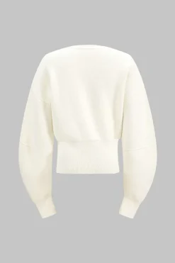 MICAS Knitwear|Knit Tops-Sweater Long-Sleeve Top IVORY