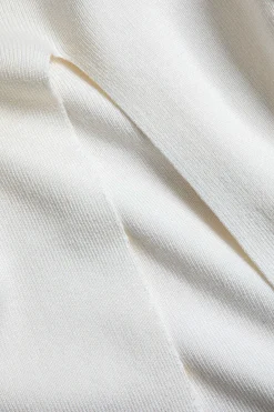 MICAS Knitwear|Knit Sets-Sweater Pocket Zipper Top And Slit Skirt Set WHITE