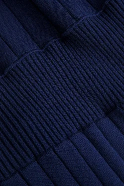 MICAS Long Sleeve Dresses|Knitwear-Sweater Round Neck Gigot Long Sleeve Dress NAVY