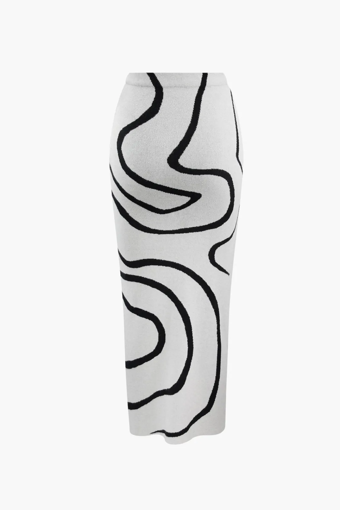 MICAS Skirt Sets-Swirl Stripe Knit Tank Top And Midi Skirt Set BEIGE