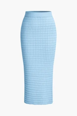 MICAS Skirt Sets|Vacation Sets-Textured Crop Tank Top And Skirt Set