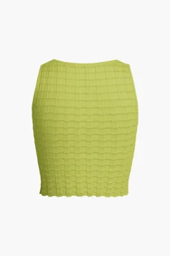 MICAS Skirt Sets|Vacation Sets-Textured Crop Tank Top And Skirt Set