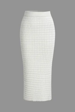 MICAS Skirt Sets|Vacation Sets-Textured Crop Tank Top And Skirt Set