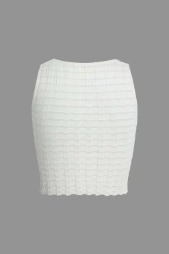 MICAS Skirt Sets|Vacation Sets-Textured Crop Tank Top And Skirt Set